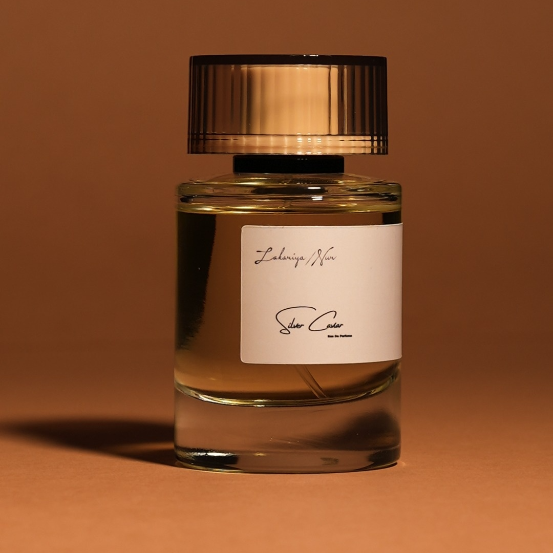 Silver Caviar 50ml perfume bottle by Zakariya Nur, fresh lavender bergamot amber fragrance